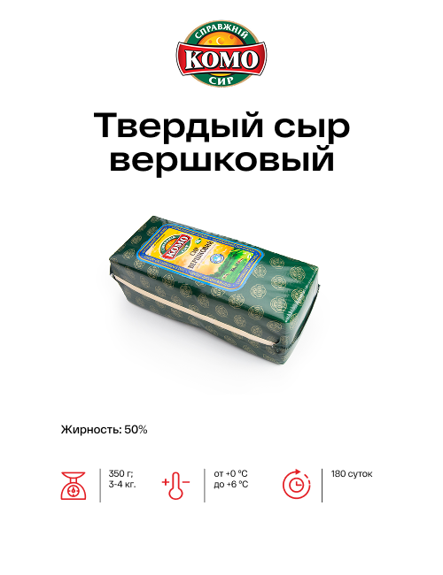 Твердый сыр вершковый